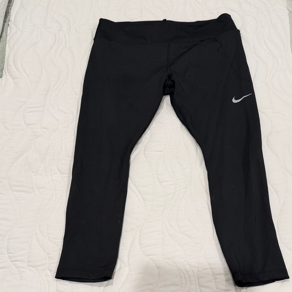 Nike Black Leggings with White Swoosh